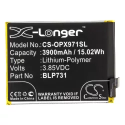   CAMERON SINO Li-Polymer akku (3.85V/3900mAh, OPPO BLP731 kompatibilis) FEKETE Realme 5 Pro
