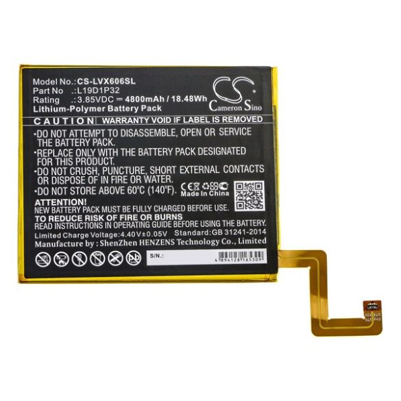 CAMERON SINO akku 4800mAh Li-Polymer (L19D1P32 kompatibilis) Lenovo Tab M10 Plus (TB-X606F)