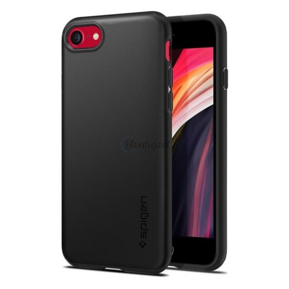 SPIGEN THIN FIT műanyag telefonvédő (matt, ultravékony, kamera védelem) FEKETE Apple iPhone 8 4.7, Apple iPhone SE 2 (2020), Apple iPhone 7 4.7, Apple iPhone SE 3 (2022)