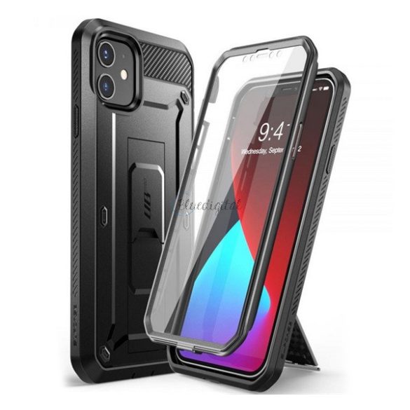 SUPCASE UNICORN BEETLE PRO defender műanyag telefonvédő (360°-os védelem, közepesen ütésálló, műanyag előlap) FEKETE Apple iPhone 12 mini