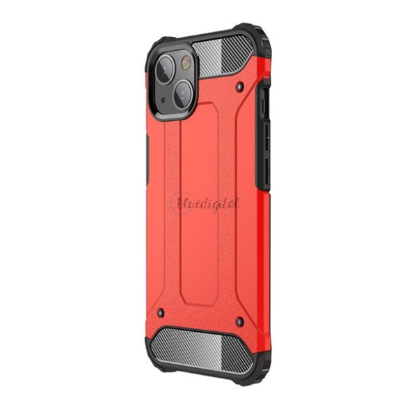 Defender műanyag telefonvédő (közepesen ütésálló, légpárnás sarok, szilikon belső, fémhatás) PIROS Apple iPhone 13 mini