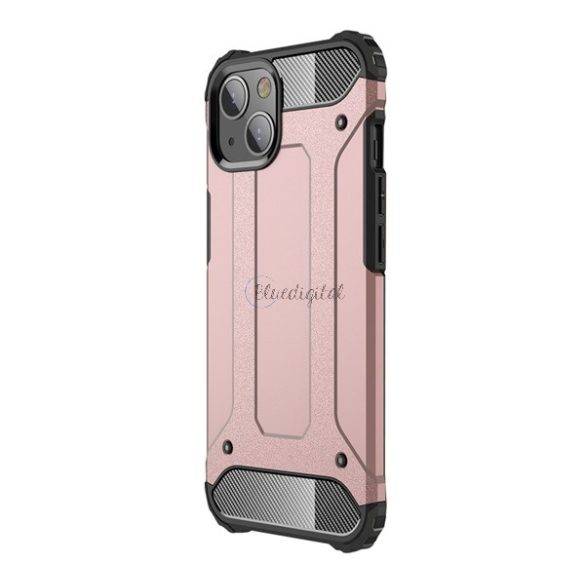 Defender műanyag telefonvédő (közepesen ütésálló, légpárnás sarok, szilikon belső, fémhatás) ROZÉARANY Apple iPhone 13 mini