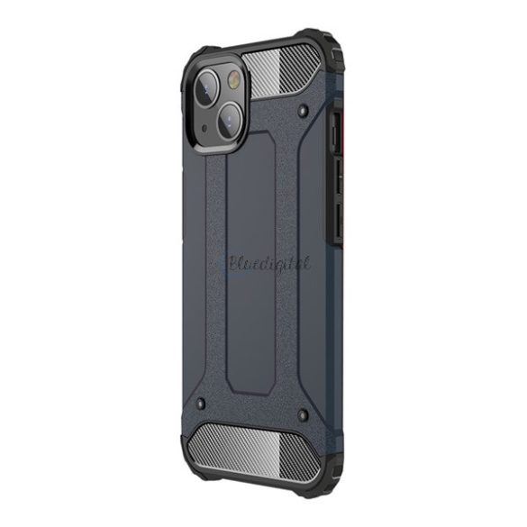 Defender műanyag telefonvédő (közepesen ütésálló, légpárnás sarok, szilikon belső, fémhatás) SÖTÉTSZÜRKE Apple iPhone 13 mini