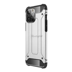   Defender műanyag telefonvédő (közepesen ütésálló, légpárnás sarok, szilikon belső, fémhatás) EZÜST Apple iPhone 13 Pro Max