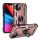 Defender műanyag telefonvédő (közepesen ütésálló, szilikon belső, telefontartó gyűrű, beépített fémlemez) ROZÉARANY Apple iPhone 13 mini