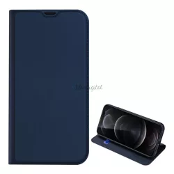   DUX DUCIS SKIN PRO tok álló, bőr hatású (FLIP, oldalra nyíló, bankkártya tartó, asztali tartó funkció) SÖTÉTKÉK Apple iPhone 13 Pro Max