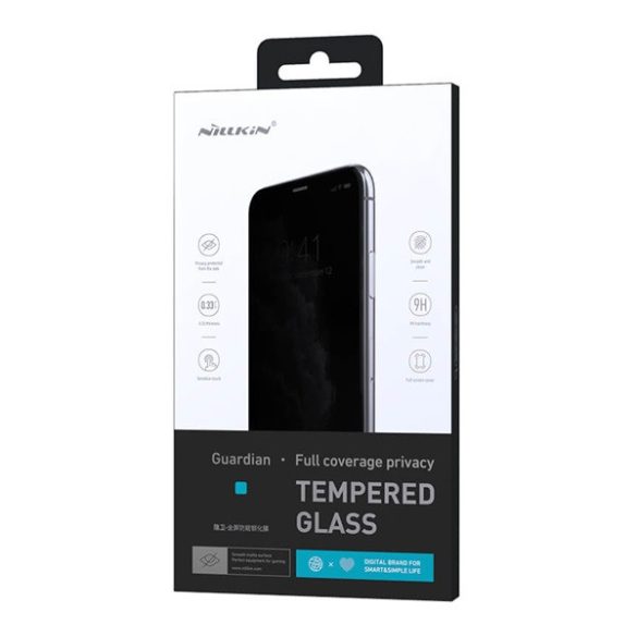 NILLKIN PRIVACY képernyővédő üveg (2.5D, full glue, teljes felületén tapad, betekintés ellen, 0.33mm, 9H) FEKETE Apple iPhone 13 Pro Max