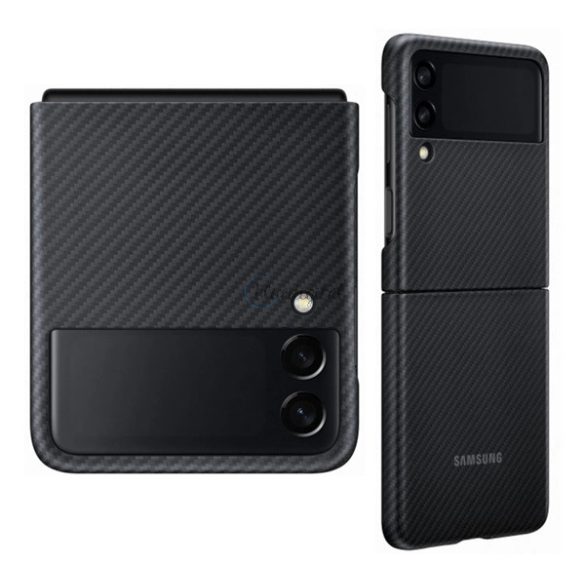 SAMSUNG műanyag telefonvédő (kevlár borítás) FEKETE Samsung Galaxy Z Flip3 5G (SM-F711)