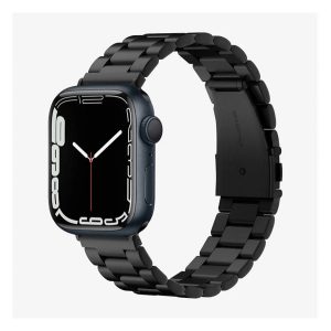 SPIGEN MODERN FIT pótszíj (egyedi méret, nagy, fém) FEKETE Apple Watch Series 1 42mm, Apple Watch Series 2 42mm, Apple Watch Series 3 42mm, Apple Watch Series 4 44mm