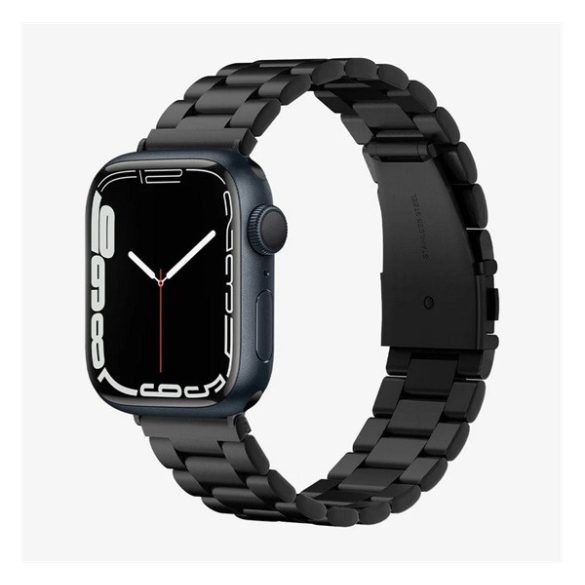 SPIGEN MODERN FIT pótszíj (egyedi méret, fém, állítható) FEKETE Apple Watch Series 3 42mm, Apple Watch Series 4 44mm, Apple Watch Series 1 42mm, Apple Watch Series 2 42mm