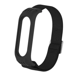  Pótszíj (egyedi méret, textil) FEKETE Xiaomi MI Band 3, Xiaomi MI Band 4, Xiaomi Mi Band 5, Xiaomi Mi Band 6