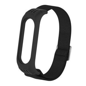 Pótszíj (egyedi méret, textil) FEKETE Xiaomi MI Band 3, Xiaomi MI Band 4, Xiaomi Mi Band 5, Xiaomi Mi Band 6