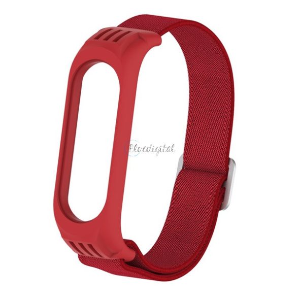 Pótszíj (egyedi méret, textil) PIROS Xiaomi MI Band 3, Xiaomi MI Band 4, Xiaomi Mi Band 5, Xiaomi Mi Band 6