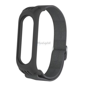 Pótszíj (egyedi méret, textil) SÖTÉTSZÜRKE Xiaomi MI Band 3, Xiaomi MI Band 4, Xiaomi Mi Band 5, Xiaomi Mi Band 6