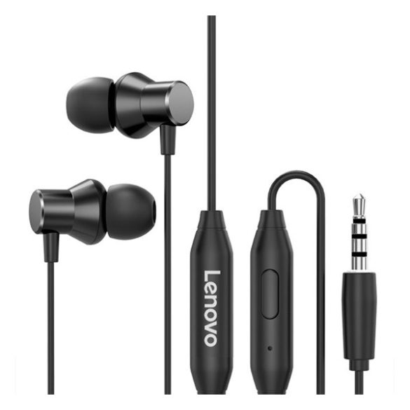 LENOVO HF130 fülhallgató SZTEREO (3.5mm jack, mikrofon, felvevő gomb) FEKETE