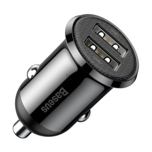 BASEUS GRAIN PRO autós töltő 2 USB aljzat (24W, gyorstöltő) FEHÉR