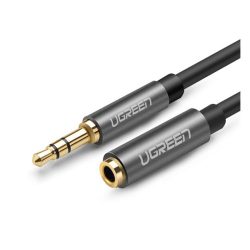   UGREEN audió kábel (3.5mm jack aljzat - 3.5mm jack, 100cm, AUX) SZÜRKE