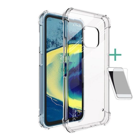 IMAK szilikon telefonvédő (közepesen ütésálló, légpárnás sarok + képernyővédő fólia) ÁTLÁTSZÓ Nokia XR20