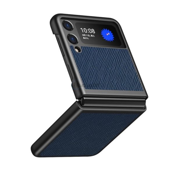 Műanyag telefonvédő (textil minta) SÖTÉTKÉK Samsung Galaxy Z Flip3 5G (SM-F711)