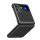 Műanyag telefonvédő (textil minta) FEKETE Samsung Galaxy Z Flip3 5G (SM-F711)
