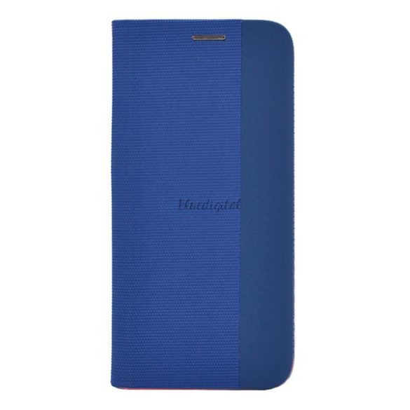Tok álló, bőr hatású (FLIP, oldalra nyíló, asztali tartó funkció, textil minta) KÉK Samsung Galaxy A22 4G (SM-A225), Samsung Galaxy M22 (SM-M225F)