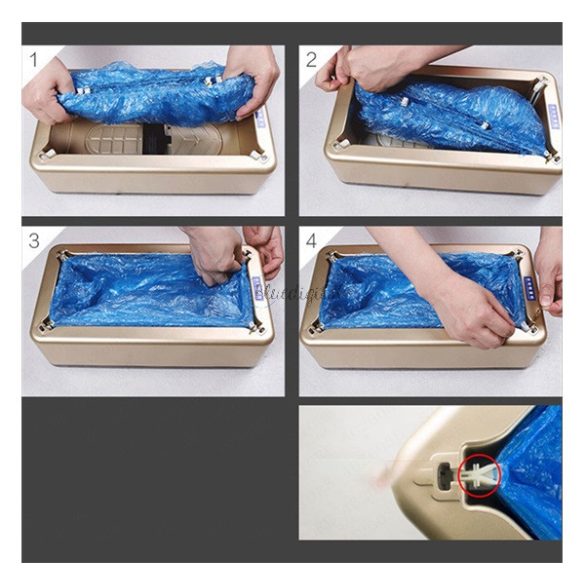 Cipővédő lábzsák adagoló (műanyag, otthoni, irodai használatra) ZÖLD