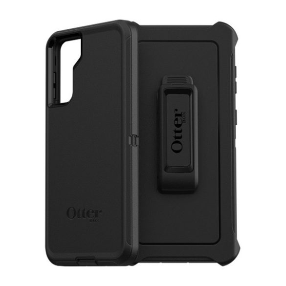 OTTERBOX DEFENDER műanyag telefonvédő (szilikon belső, közepesen ütésálló, övcsipesz, kitámasztó) FEKETE Samsung Galaxy S21 Plus (SM-G996) 5G