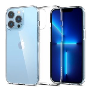 SPIGEN LIQUID CRYSTAL szilikon telefonvédő (közepesen ütésálló, légpárnás sarok) ÁTLÁTSZÓ Apple iPhone 13 Pro