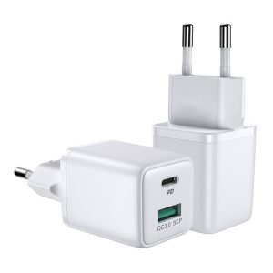 JOYROOM hálózati töltő USB+Type-C aljzat (30W, PD gyorstöltő 3.0) FEHÉR