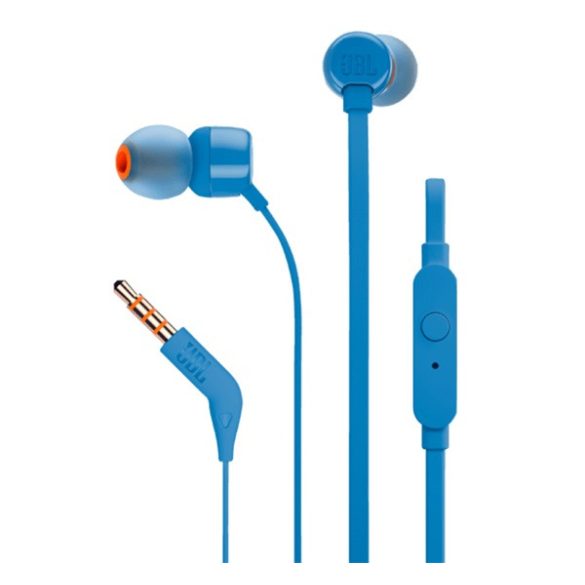 JBL T110 fülhallgató SZTEREO (3.5mm jack, felvevő gomb, lapos kábel) KÉK