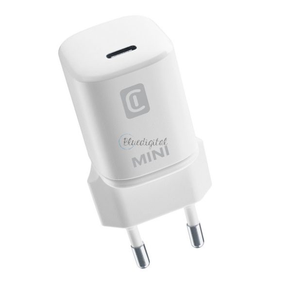 CELLULARLINE MINI hálózati töltő Type-C aljzat (20W, PD gyorstöltő FEHÉR