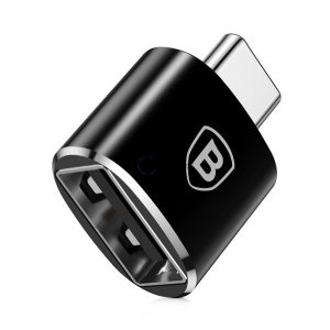 BASEUS adapter (USB aljzat - Type-C, USB/pendrive csatlakoztatás, OTG) FEKETE