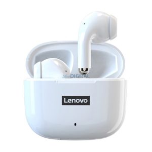 LENOVO LP40 bluetooth fülhallgató SZTEREO (v5.1, TWS, mikrofon, zajszűrő + töltőtok) FEHÉR