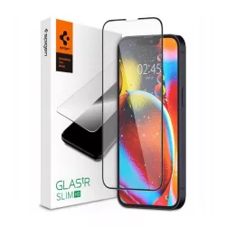   SPIGEN TR SLIM HD képernyővédő üveg (2.5D, karcálló, tok barát, ujjlenyomat mentes, ultravékony, 0.2mm, 9H) FEKETE Apple iPhone 13 mini