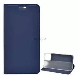   Tok álló, bőr hatású (FLIP, oldalra nyíló, asztali tartó funkció) SÖTÉTKÉK Apple iPhone 13 Pro Max