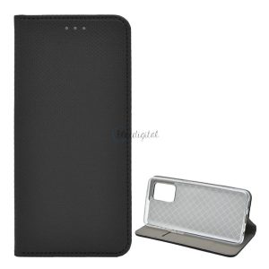 Tok álló, bőr hatású (FLIP, oldalra nyíló, asztali tartó funkció, rombusz minta) FEKETE Oppo A74