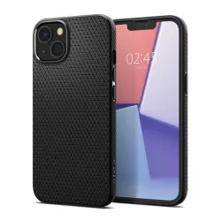   SPIGEN LIQUID AIR szilikon telefonvédő (közepesen ütésálló, légpárnás sarok, rombusz minta) FEKETE Apple iPhone 13