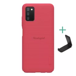   NILLKIN SUPER FROSTED műanyag telefonvédő (gumírozott, érdes felület + asztali tartó) PIROS Samsung Galaxy A03s (SM-A037F)