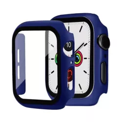   Műanyag keret (ütésálló + kijelzővédő üveg) SÖTÉTKÉK Apple Watch Series 7 45mm
