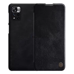   NILLKIN QIN tok álló, bőr hatású (FLIP, oldalra nyíló, bankkártya tartó) FEKETE Xiaomi Redmi Note 11 Pro