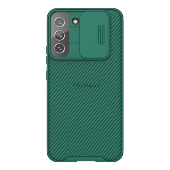 NILLKIN CAMSHIELD PRO műanyag telefonvédő (szilikon keret, közepesen ütésálló, kamera védelem, csíkos minta) SÖTÉTZÖLD Samsung Galaxy S22 Plus 5G (SM-S906)