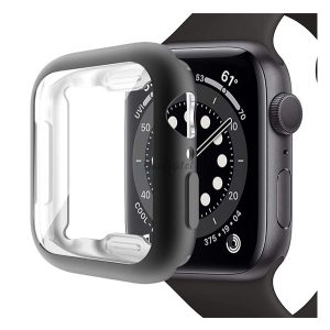 Szilikon keret (ütésálló) FEKETE Apple Watch Series 7 45mm