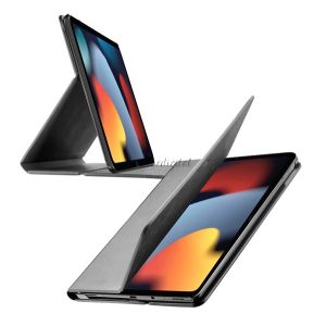 CELLULARLINE FOLIO tok álló, bőr hatású (FLIP, oldalra nyíló, TRIFOLD, asztali tartó) FEKETE Apple IPAD mini 6 (2021)