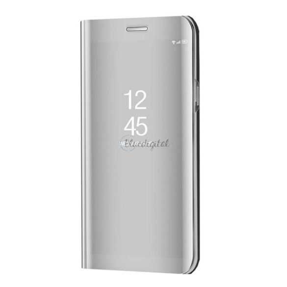 Tok álló (aktív FLIP, oldalra nyíló, asztali tartó funkció, tükrös felület, Mirror View Case) EZÜST Samsung Galaxy S22 Ultra 5G (SM-S908)