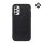 Műanyag telefonvédő (szilikon keret, valódi bőr hátlap) FEKETE Samsung Galaxy A53 (SM-A536) 5G