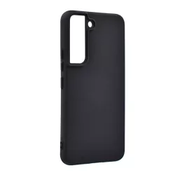   Szilikon telefonvédő (matt, mikrofiber plüss karcolásmentesítő belső, prémium) FEKETE Samsung Galaxy S22 5G (SM-S901)