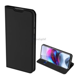   DUX DUCIS SKIN PRO tok álló, bőr hatású (FLIP, oldalra nyíló, bankkártya tartó, asztali tartó funkció) FEKETE Motorola Moto G100 (XT2125)