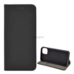   Tok álló, bőr hatású (FLIP, oldalra nyíló, asztali tartó funkció, rombusz minta) FEKETE Apple iPhone 13 Pro