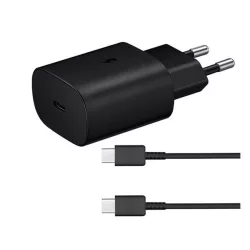   SAMSUNG hálózati töltő Type-C aljzat (25W, PD gyorstöltő 3.0 + EP-DG980BBE Type-C kábel) FEKETE 