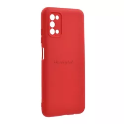   Szilikon telefonvédő (matt, mikrofiber plüss karcolásmentesítő belső, prémium) PIROS Samsung Galaxy A03s (SM-A037F)